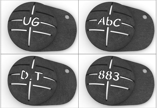 Personalize the alignment marker with your initials or with numbers (3 max.)